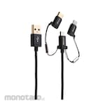 Verbatim 3in1 Metallic MicroUSB Cable with Lightning & C-Connector