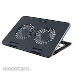 Nakabayashi Laptop Cooler 2-Way 2-Fan Standard/Black