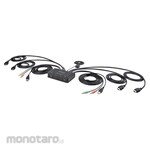 StarTech.com KVM switch/2 ports/dual monitor/4K60Hz HDMI/1.5m cable/bus power/hand switch &amp; hotkey switching/PC computer CPU switching device