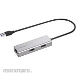 Buffalo Gigabit USB-A LAN Adapter with Hub, Silver