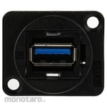 RS PRO Straight, XLR Panel Mount, Socket Type A to A 3.0 USB Connector