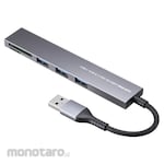 SANWA SUPPLY USB Hub_USB 5Gbps_with Card Reader