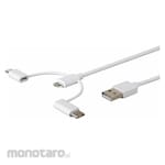 MONOPRICE Apple Mfi Certified 3-in-1 USB Cable