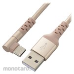 Ohm Electric Break-resistant Type C cable L type 1.5m