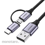 UGREEN USB A to Micro USB + USB C Cable