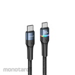 USAMS Fast Charging Cable data Type C to Type C with LED