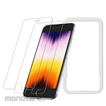 Trimate Tempered Glass Film for iPhone, Glossy, 2 Pieces, Includes Guide Frame for Easy Installation (Compatible with iPhone SE (3rd Generation), SE (2nd Generation), 8, 7)