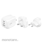 Belkin Belkin 70W 3-Port GaN Charger with Interchangeable Plugs, EU & UK Plugs Included