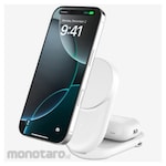 Belkin UltraCharge Qi2 25W 2-in-1 Foldable Magnetic Charger, Round, White