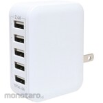 MCO USB-AC adapter mini 2. 4A compatible 5 ports 30W 6A compatible