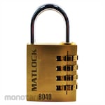 Matlock Brass Combination Padlock 4 Dials