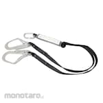UGO Safety Double Big Hook Shock Absorbing Lanyard with Black Webbing