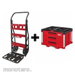MILWAUKEE PACKOUT 2-Wheel Cart + 3-Drawer Tool Box