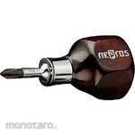 nepros Wooden Grip Stubby Screwdriver