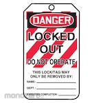 ACCUFORM Danger Tag Locked Out Card