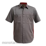 Mokoworkwear Charcoal Maroon Shirt (Kemeja Kerja / Kemeja Lengan Pendek)