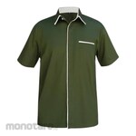 Mokoworkwear Green Cream Short Sleeve Shirt (Kemeja Kerja / Kemeja Lengan Pendek)