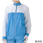 MIDORI ANZEN Clean wear, unisex, dust-free top, white x blue, S3104WB-UE series