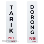 AZKO Stiker Anodized Sign Dorong & Tarik