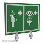 HUGHES SAFETY SHOWERS Shower and Eyewash Sign with Brackets
