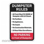 LYLE Reflective Dumpster Dumpster Rules Sign