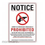 LYLE Reflective Weapons Notice Sign