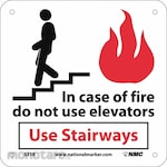 NMC In Case Of Fire Do Not Use Elevator Sign (Rambu Keselamatan)