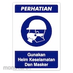 RGP Sign APD - Gunakan Helm Keselamatan dan Masker (Rambu APD)