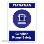 RGP Sign APD - Gunakan Rompi Safety (Rambu APD)