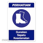 RGP Sign APD - Gunakan Sepatu Keselamatan (Rambu APD)