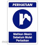 RGP Sign APD - Matikan Mesin Sebelum Mulai Perbaikan (Rambu APD)
