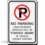 HY-KO PRODUCTS Sign No Park Unauthorized Vehicle Tow HD