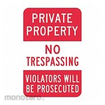 LYLE Aluminum No Trespassing Private Property Sign
