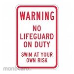 LYLE Reflective No Lifeguard Warning Sign