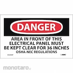 NMC Danger Keep Elect Panel Clear Label