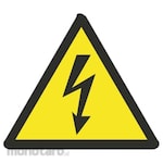 RS PRO Black/Yellow Vinyl Safety Labels Symbol-Text