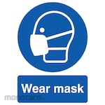 RS PRO PP Rigid Plastic Mandatory Mask Sign with English Text