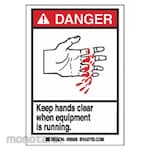 BRADY Pinch Point & Keep Hand Clear Sign (Tanda Mesin Beroperasi)