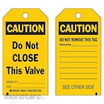 BRADY Caution Tag Polyester (Tanda Terkait Bahan Kimia)