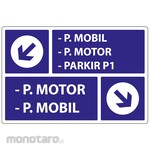 HSP Safety Sign 90x60 Plat + Tiang Permanen - PARKIR MOTOR / PARKIR MOBIL