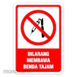RGP Sign Dilarang Membawa Senjata Tajam