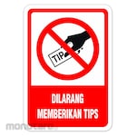 RGP Sign Dilarang Memberikan Tip
