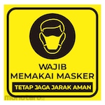 HSP Covid-19 Safety Sign - WAJIB MEMAKAI MASKER, TETAP JAGA JARAK AMAN