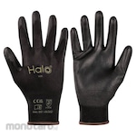 HALO Black Nylon Lined PU Coated Gloves (Sarung Tangan)