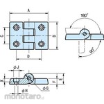 IMAO EFH engineering plastic flat hinge (turning angle 270°)