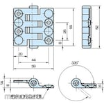 IMAO EFH engineering plastic flat hinge (turning angle 335°)