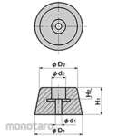 Takigen Flame Retardant Rubber Legs (With Stainless Steel Washer)
