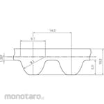 Mitsuboshi Megatorque Timing Belt Mts 14 M Type (High Hardness Synthetic Rubber)