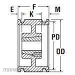 Martin Taper Bore Pulley SPA Type 3-Groove