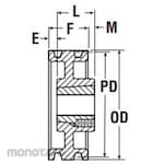 Martin Taper Bore Pulley SPB Type 2-Groove